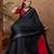 Black color ready to wear semi modal saree with unstitched designer blouse