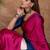 Pink color ready to wear semi modal saree with unstitched designer blouse
