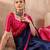 Blue color ready to wear semi modal saree with unstitched designer blouse