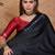 Black color ready to wear semi modal saree with unstitched designer blouse