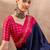 Blue color ready to wear semi modal saree with unstitched designer blouse