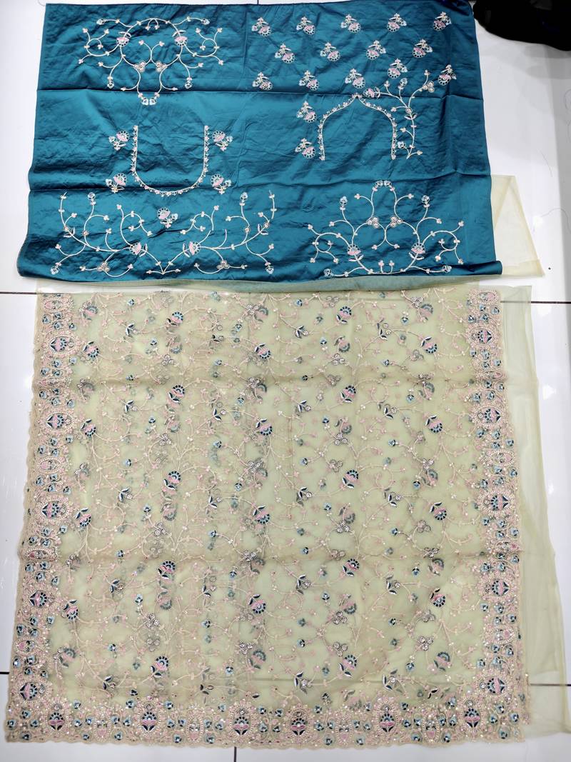 Light Green Color  Codes And Sequins Net Wedding Wear Saree With Blouse Fabric