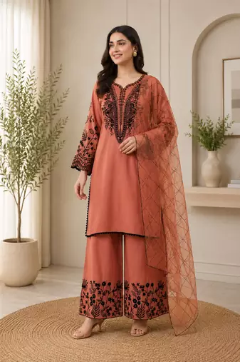 Mal cotton kurta palazzo set with organza dupatta