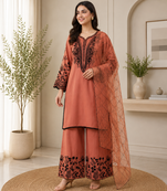Mal cotton kurta palazzo set with organza dupatta
