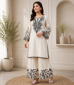 Mal cotton kurta palazzo set with organza dupatta