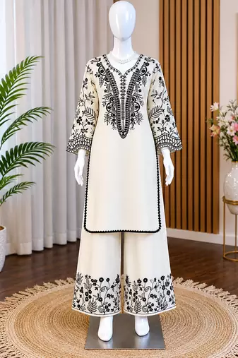 Mal cotton kurta palazzo set with organza dupatta