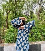 Women's Rayon Handblock Handprinted Designer Casual Top & Tunics
