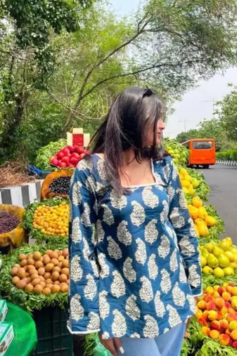 Women's Rayon Handblock Handprinted Designer Casual Top & Tunics