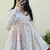 Women's Rayon Handblock Handprinted Designer White Casual Top & Tunics