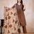 Beautiful jaipuri brown cotton kurti pant set with a geometric print dupatta and intricate embroidery detailing