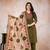 Beautiful jaipuri green printed cotton dupatta with a distinct red and green ethnic border.