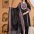 Beautiful jaipuri black printed cotton dupatta with a distinct red and blue ethnic border.