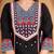 Beautiful jaipuri black printed cotton dupatta with a distinct red and blue ethnic border.