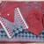 Beautiful jaipuri mehroon printed cotton dupatta with a distinct red and blue ethnic border.