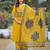 Beautiful jaipuri mustard yellow cotton printed salwar suit set