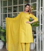 Beautiful yellow three-piece salwar suit set