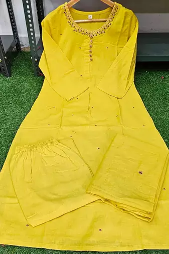 Beautiful yellow three-piece salwar suit set