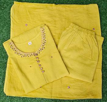 Beautiful yellow three-piece salwar suit set 5