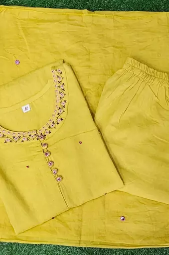 Beautiful yellow three-piece salwar suit set