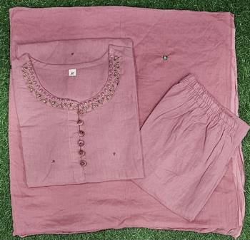 Beautiful pink three-piece salwar suit set. 5