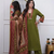 Beautiful premium olive green cotton ethnic suit set.