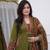Beautiful premium olive green cotton ethnic suit set.