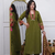 Beautiful premium olive green cotton ethnic suit set.