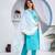 Beautiful jaipuri blue straight-fit  bandhani design cotton kurta set