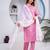 Beautiful jaipuri pink straight-fit  bandhani design cotton kurta set