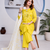Beautiful jaipuri yellow straight-fit  bandhani design cotton kurta set
