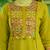 Beautiful mehandi green kurta set with printed pant dupatta