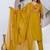 Beautiful three-piece salwar suit set in mustard yellow.