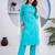 Beautiful jaipuri blue straight-fit  bandhani design cotton kurta set