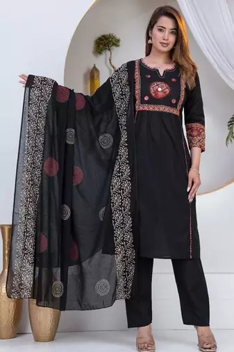 Beautiful three-piece salwar suit set in black