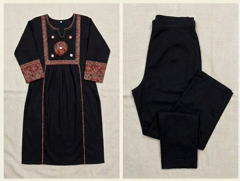 Beautiful three-piece salwar suit set in black