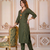 Beautiful olive green tassel meadow suit set