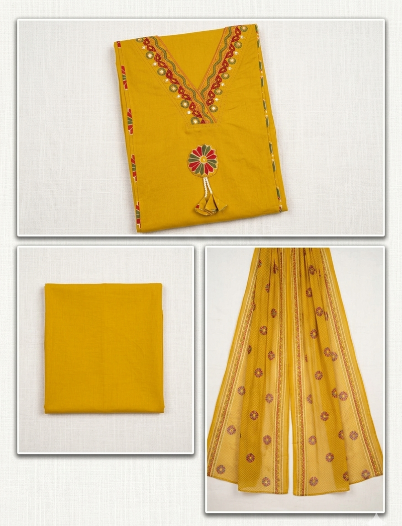 Beautiful yellow tassel meadow suit set
