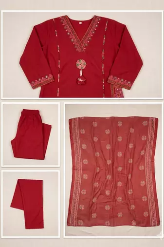 Beautiful red tassel meadow suit set