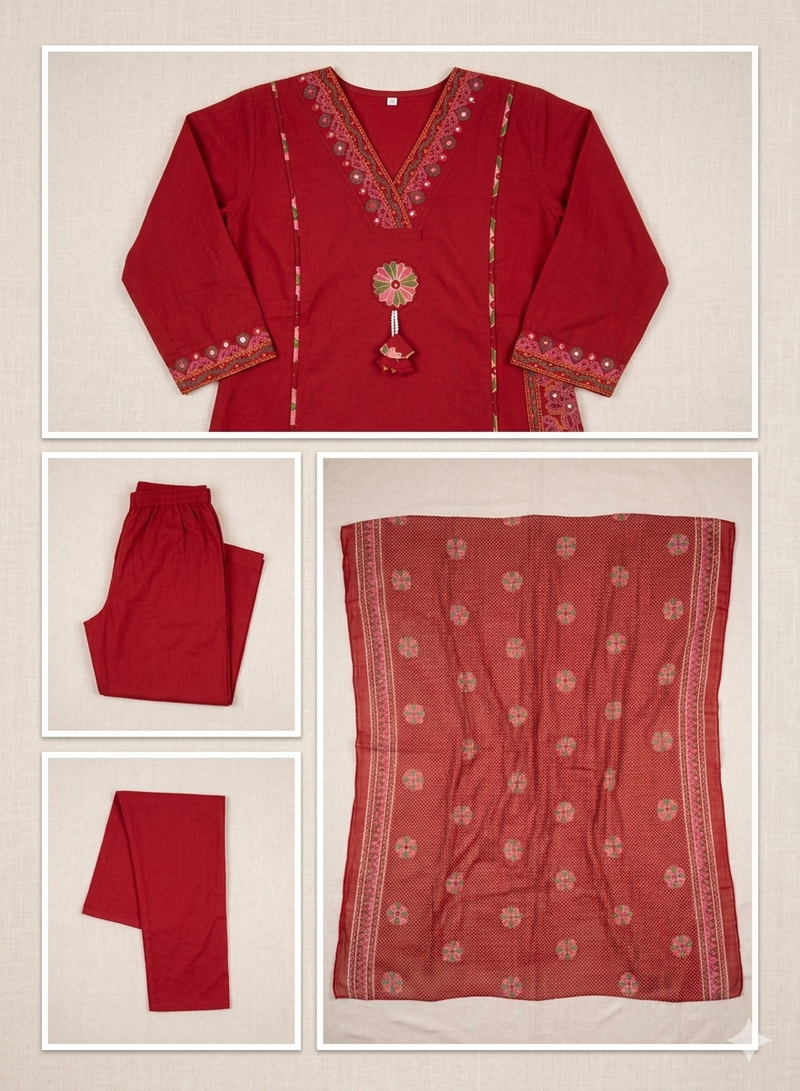 Beautiful red tassel meadow suit set