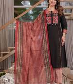 Beautiful black kurta set with printed pant dupatta