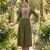 Beautiful green kurta set with printed pant dupatta