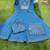Beautiful blue a-line kurta set with printed pant dupatta