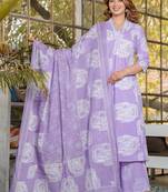 Beautiful levendar 3-piece pure cotton kurta set