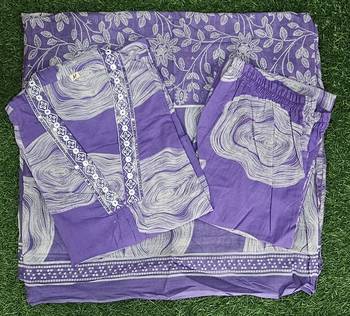 Beautiful levendar 3-piece pure cotton kurta set 4