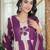An elegant purple and cream 3-piece pure cotton suit set