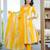 An elegant yellow and cream 3-piece pure cotton suit set