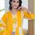 An elegant yellow and cream 3-piece pure cotton suit set