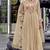 Beautiful  beige anarkali suit set featuring detailed floral thread work and embroidered dupatta.