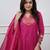 Beautiful  a pink colored embroidered cotton blend anarkali suit set with a dupatta