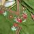 Beautiful  a green colored embroidered cotton blend anarkali suit set with a dupatta